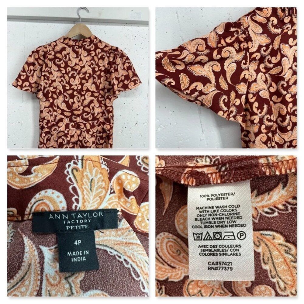 Lot of 3 Ann Taylor & Loft Women's Size 4P Petite 2 Skirts and Rust Dress - Picture 15 of 16